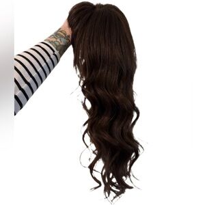 Wigs by Tiffani Warm Dark Chocolate Brunette Brown Lace Front Human Hair Wig